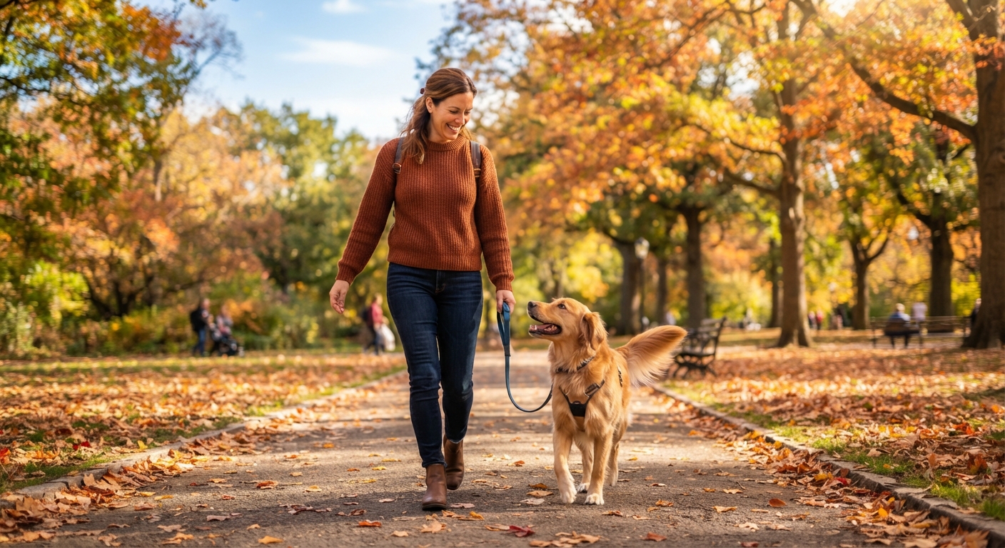 Dog loose leash walking